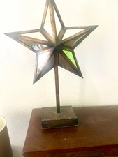 Standing Decorative Bronze Star with Heavy Base
