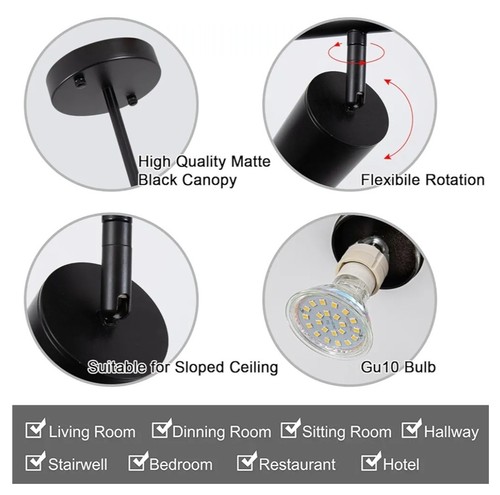 5-Light LED Track Lighting Kit Black Track Light Flexibly Rotatable Light... - Picture 5 of 9