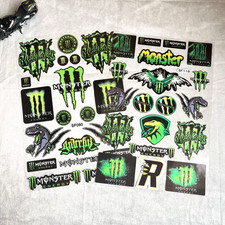 2 Whole Sheets MONSTER ENERGY Motorcycle Cars Waterproof Bike Stickers DIY 026