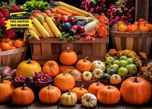 Jigsaw Puzzles for Adults 1000 Pieces, Fall Harvest Fit Well Letter on Back No D