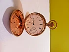 Antique 14K Gold 1905 Elgin 7J Roy Grade 287 Model 4 Hunter Pocket Watch Runs