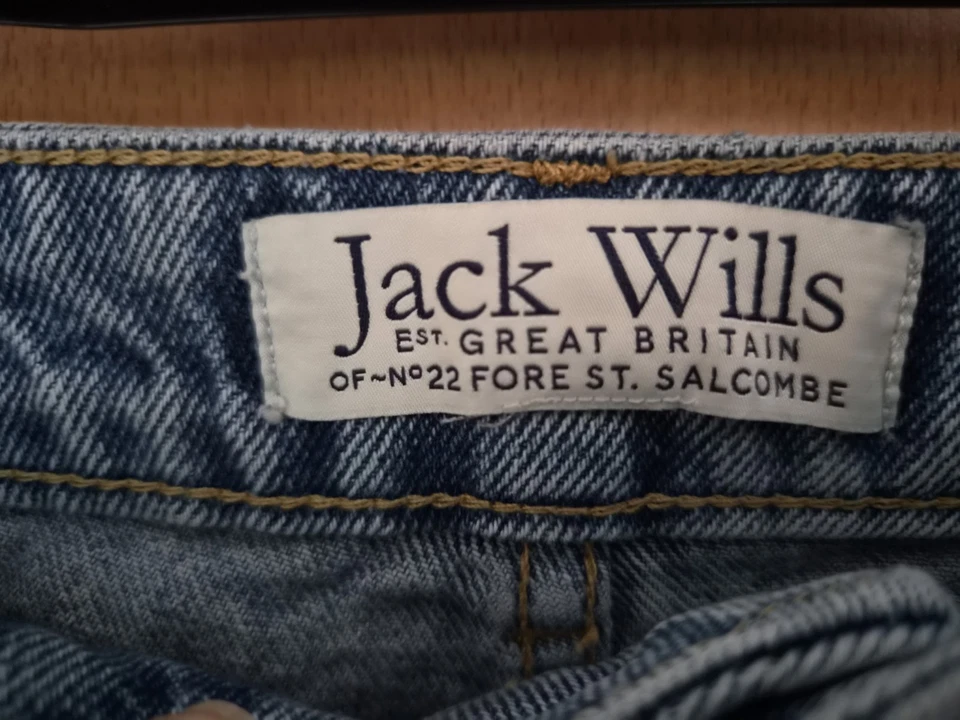 Jack Wills Womens Blue Denim Cut Off Shorts UK 12 W30 Mid Rise Frayed Hem - Image 4 of 4