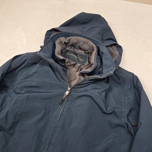 Weatherproof Bib Hooded Jacket Mens Large Blue Full Zip Coat Lined image 5