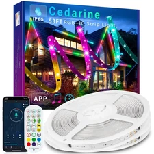 105FT Continuous RGB+IC Outdoor Led Strip Lights Waterproof with RF... Fast Ship