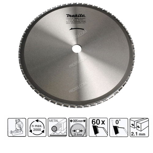Makita A-87242 (12")305mm Circular Saw Blade Cutting METAL Blade 60T for LC 1230 - Picture 2 of 2