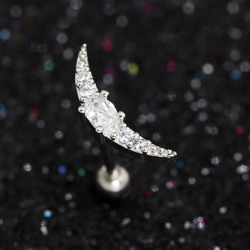 Gem Crystal Ear Cartilage Helix Ring Bar Stud Ear Cuff Climber Piercing Earring - Picture 235 of 268