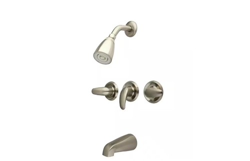 KINGSTON BRASS KB6238LL LEGACY 3-HANDLE TUB/SHOWER FAUCET BRUSHED NICKEL - Picture 2 of 4