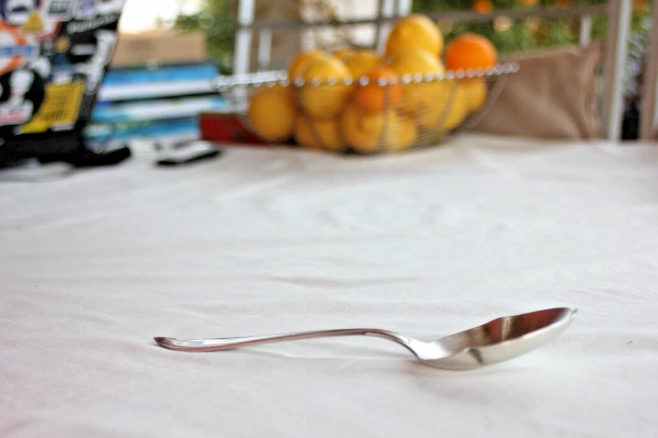 SWEDISH 1 ma 'NS ALPACCA' SILVER Spoon 22 sm or 8.5 inc - Image 3 of 4