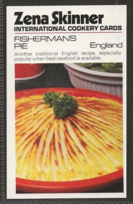 BROOKE BOND (TEA)-ZENA SKINNER COOKERY CARD 1974-#06- ENGLAND - FISHERMANS PIE