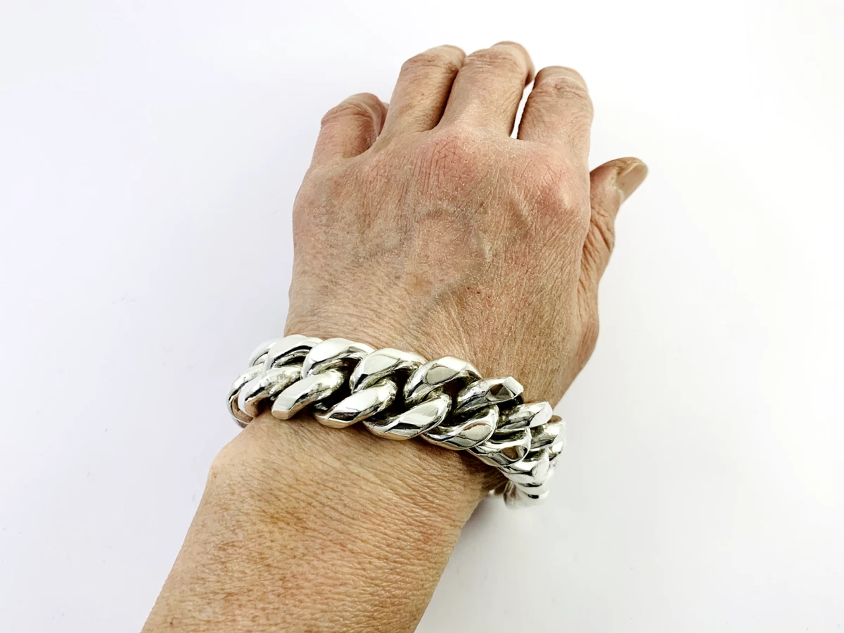 Curb chain bracelet sale silver