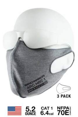 3 Pack - Benchmark FR 3051FRLG FR FACE MASK NINJA STYLE  - Fast Shipping
