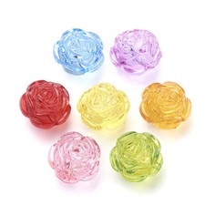 100pcs/500g Transparent Acrylic Flower Beads Mini Loose Spacer Crafting 25x25mm