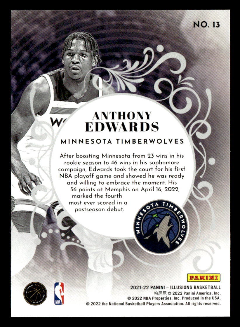 Anthony Edwards 2021 Panini Illusions King of Cards Card #13