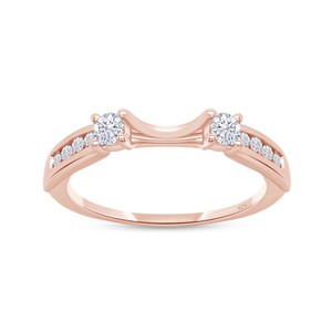 Authentic 1/4ct Natural Diamond Solitaire Wrap Guard Enhancer Ring in 14k Solid Gold