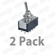 4PDT 12 CONTACTS (ON/ON) MINIATURE TOGGLE SWITCH 6AMPS @ 125VAC #66-1220-2PK