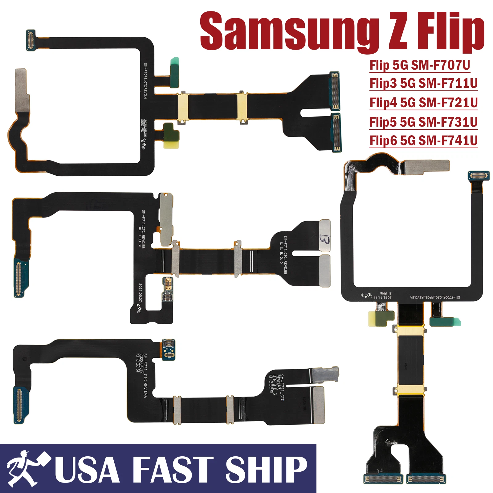 Original LCD Spin Axis Flex Cable Ribbon For Samsung Galaxy Z Flip