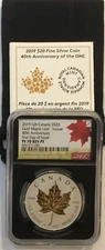 2019 Canada $20 GILT MAPLE LEAF INCUSE 40th Anniv.  NGC PF70 Rev PF, FDOI!