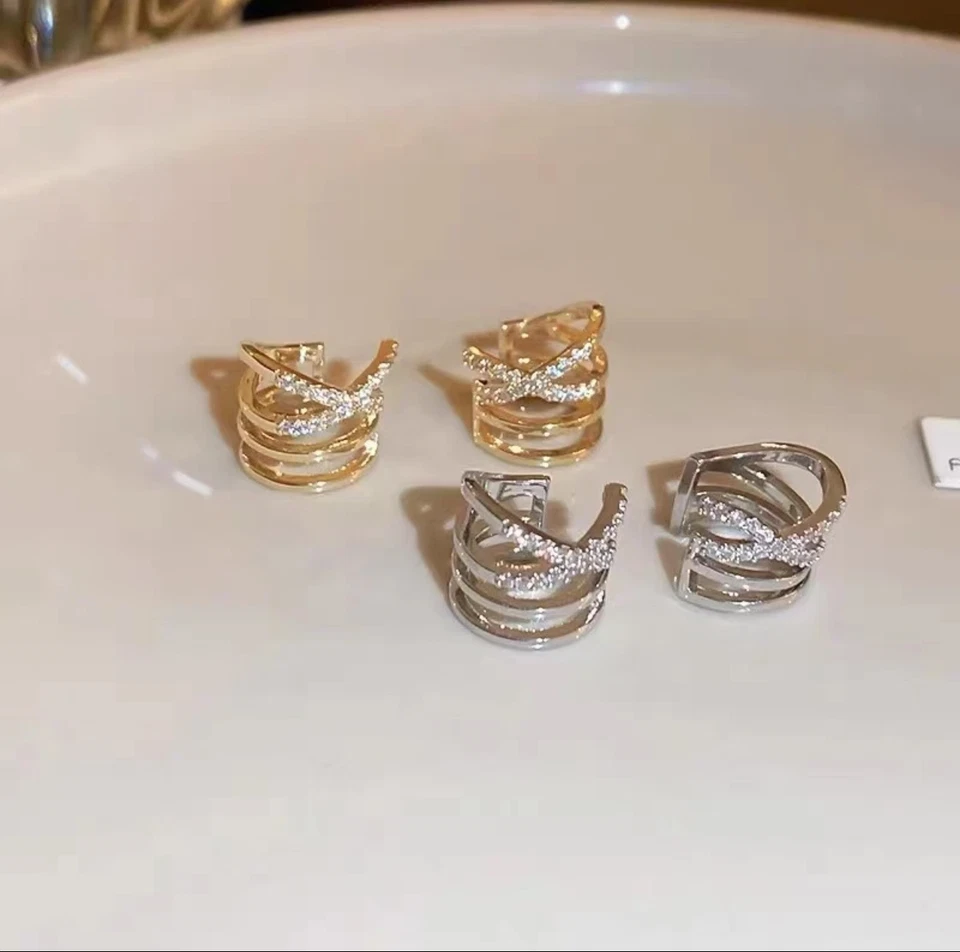 Pendientes de una pieza perla oreja alambre envoltura diseño oreja hueso brazalete clip para mujer AU Foto 3 de 4