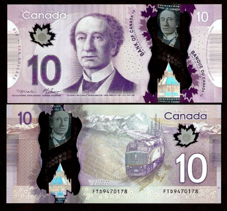 Canada 10 DOLLAR P-107c 2013 RAILROAD TRAIN Canadian UNC Macklem/Carney BANKNOTE - Image 3 of 4