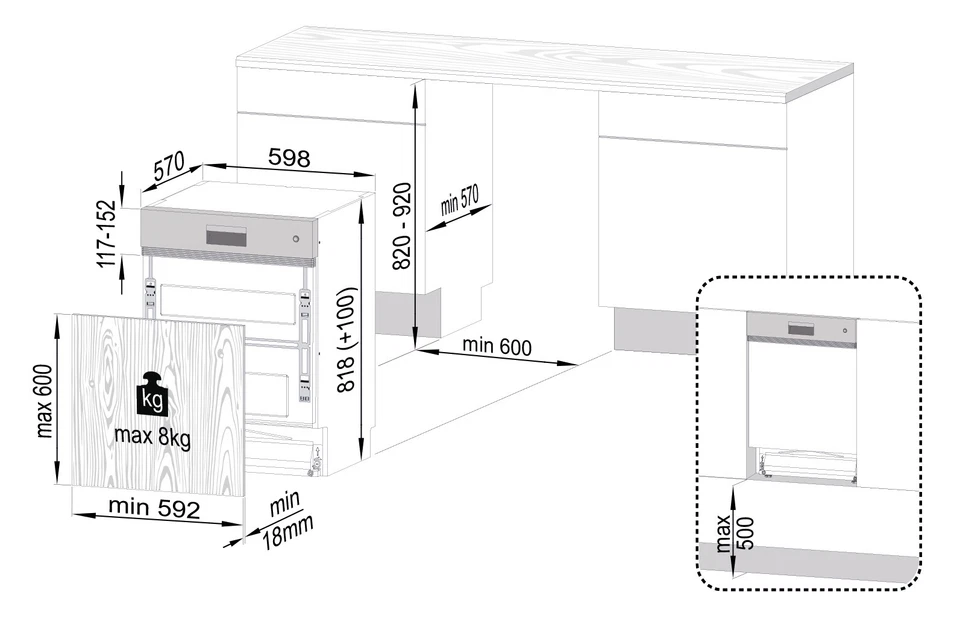 Grundig GNSP4510XCW Teilintegrierter Geschirrspüler 60cm Blende Edelstahl EEK A - Bild 4 von 4