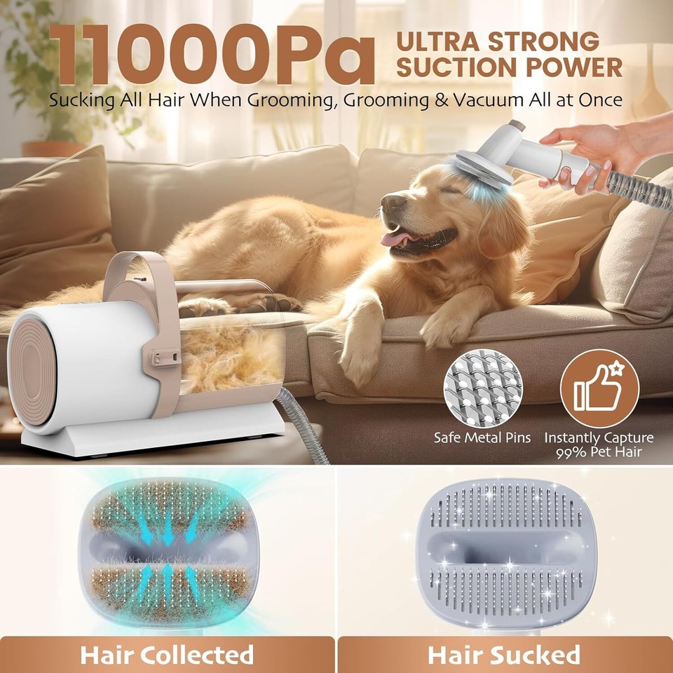 Dog Grooming Vacuum & Hair Vacuum, 11000Pa Suction Power White eBay