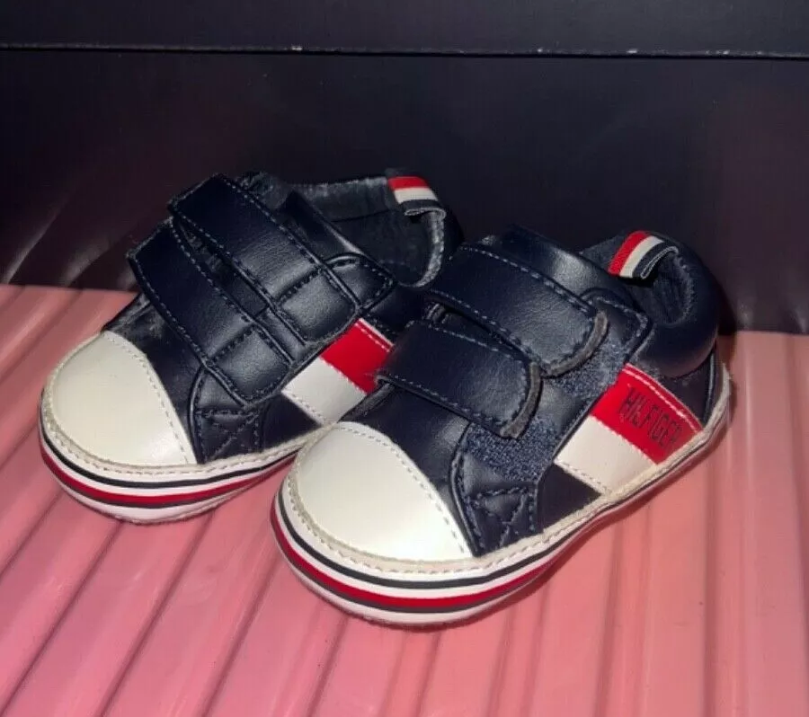 Tommy Hilfiger Toddler Kid's Iconic Court Alt Shoes TH100020T Hook and Loop  Navy