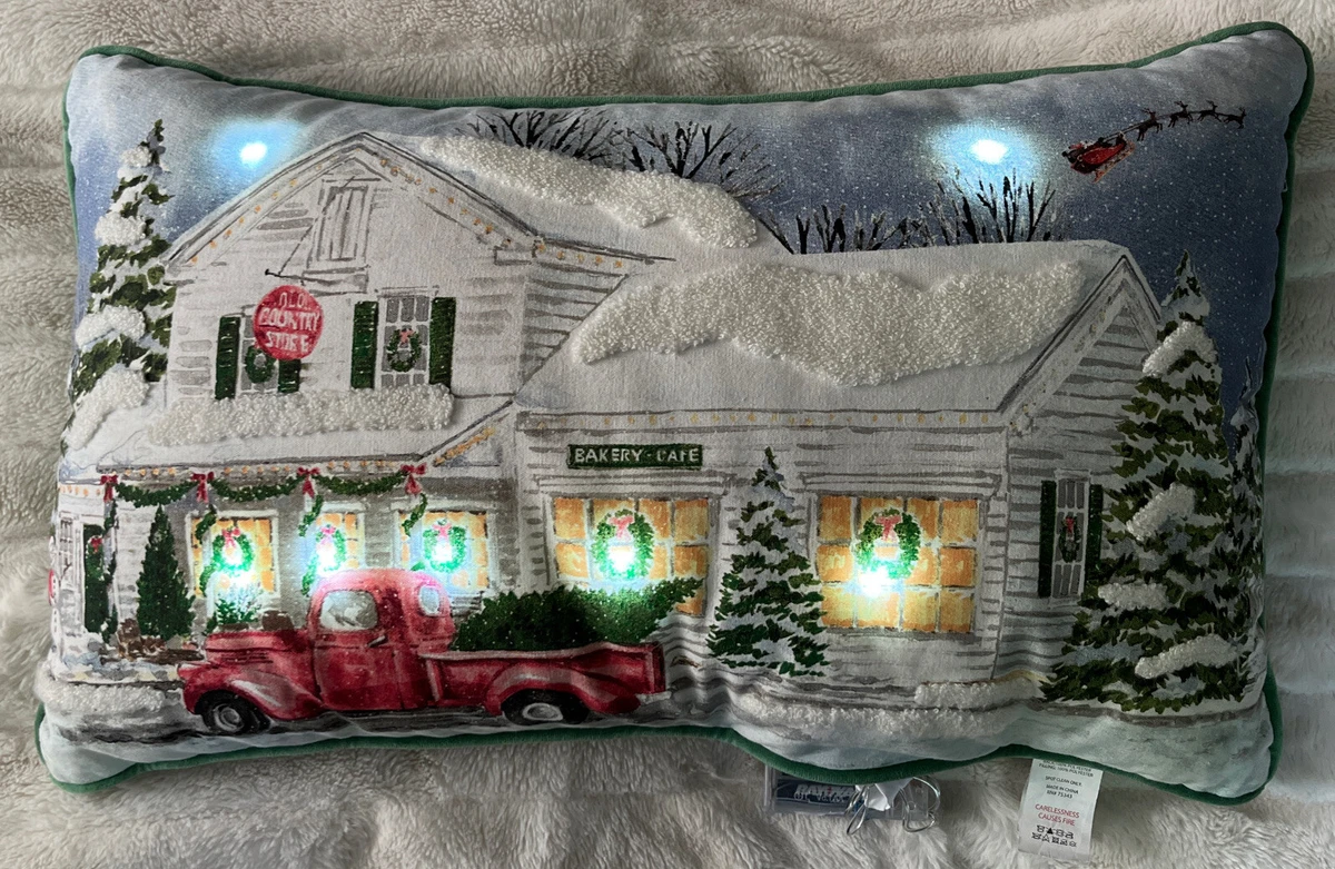 Lighted top christmas pillow