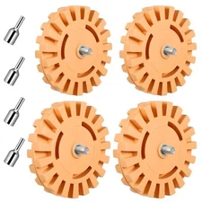 4PCS Decal Remover Eraser Wheel Tool Kit, 4inch Rubber Power Drill Attachment...