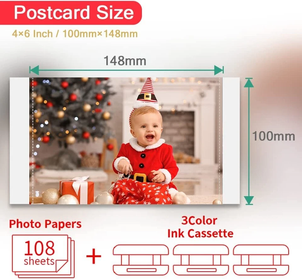 Canon Selphy CP1300 CP1200 4x6 108 shts Color Ink Paper Set KP-108IN Lot - Image 4 of 4