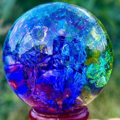 Sfera di quarzo arcobaleno titanio naturale 157G sfera di cristallo guarigione - Foto 5 di 18
