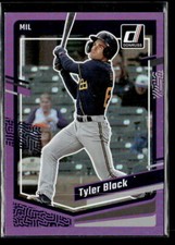 Tyler Black - 2023 Panini Donruss Holo Purple #136 Milwaukee Brewers