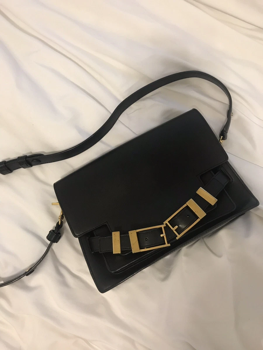ALC Hutton Black Leather Shoulder Crossbody Bag