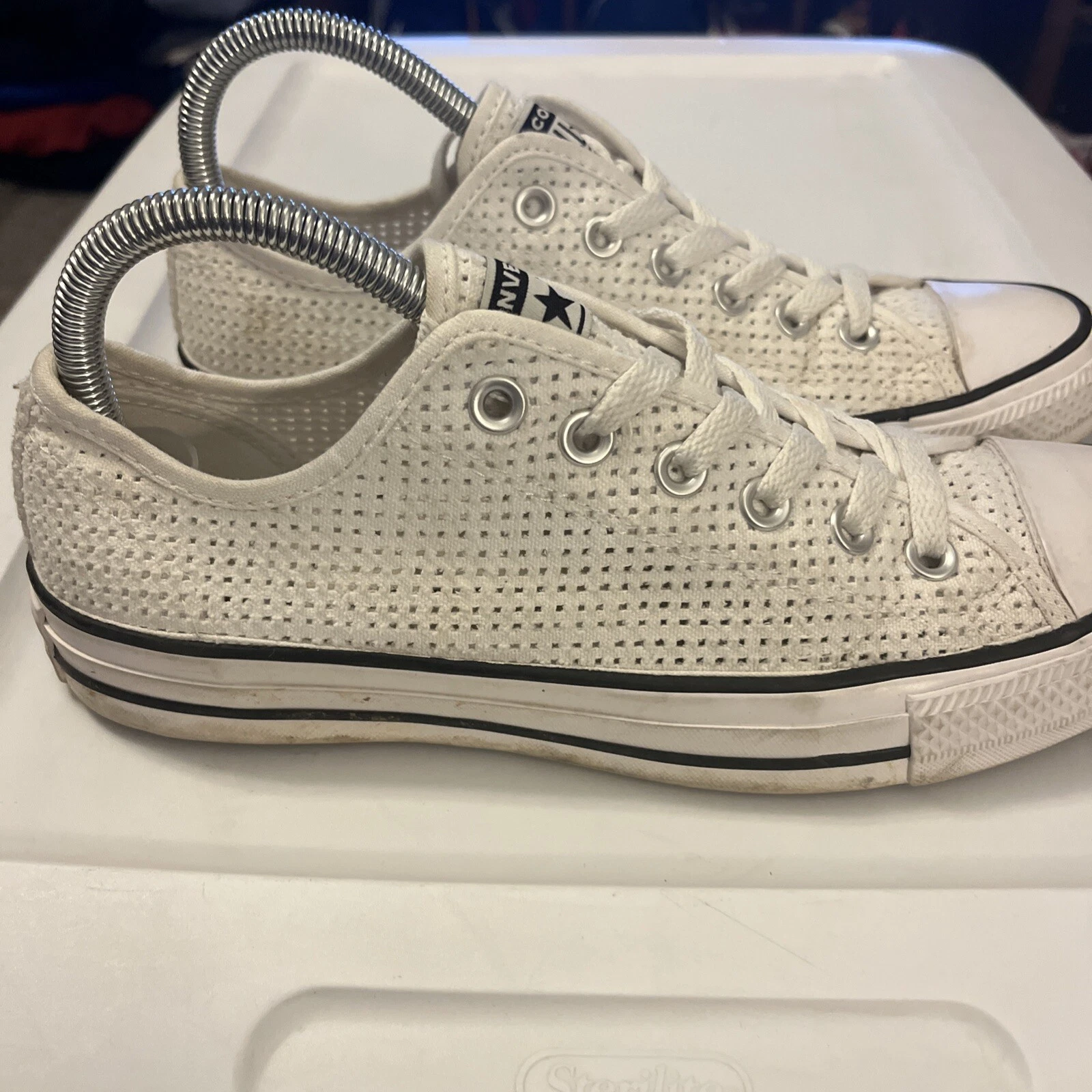 SCARPE CONVERSE X BIANCHE TRAFORATE CHUCK TAYLOR ALL STAR DONNA TAGLIA 9 551625F