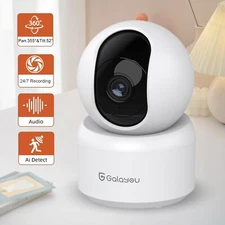 Galayou WiFi Security Camera Smart Indoor Night Vision Wired Cam 24/7 Recording
