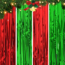4 Packs 3 ft x 8 ft Friendsmas Christmas Party decorationsFoil Fringe Curtain...