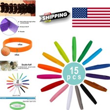 Double Sided Puppy ID Collars 15 Colors Soft Leather Adjustable for Small Dogs