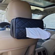 Car Tissue Holder for 120 Standard Tissue,Leather PU Tissues Cover for Car Ba...