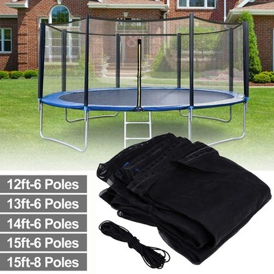 Trampoline Safety Net Replacement Enclosure 12 13 14 15 Foot Trampoline 4-8 Pole