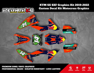 KTM SX SXF Graphics Kit 2023 2024 Custom Decal Kit 250 350 450 Motocross Graphic