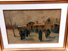 DIPINTO DI -Telesforo FRANCHINO (Torino, 1892 - 1964) 'PAESAGGIO INVERNALE '