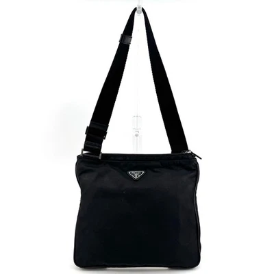 Sac bandoulière PRADA Tessuto en nylon noir bandoulière messager authentique - Photo 1/4