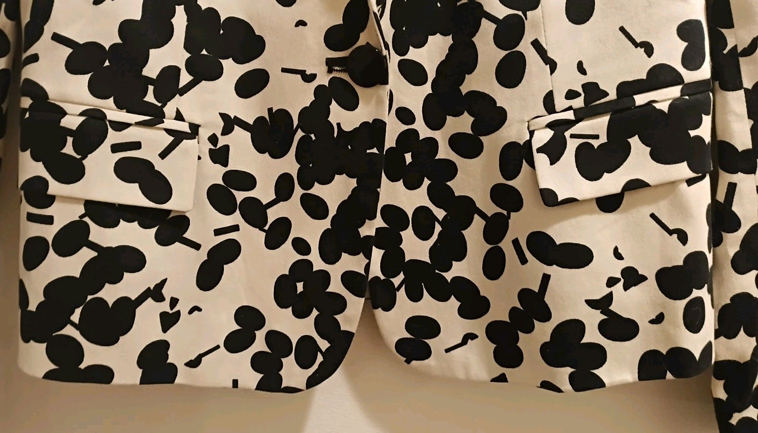 Zara Basic Patterned Jacket with Shoulder Pads Si… - image 3