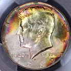 1969 D Kennedy Half Dollar PCGS MS65(+) Iridescent Rainbow Toned obverse, video