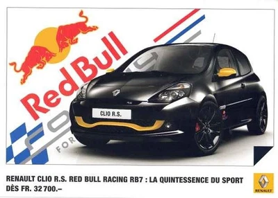 Catalogue Brochure RENAULT  Clio RS Red Bull Racing 2012 Suisse en français - Photo 1/2