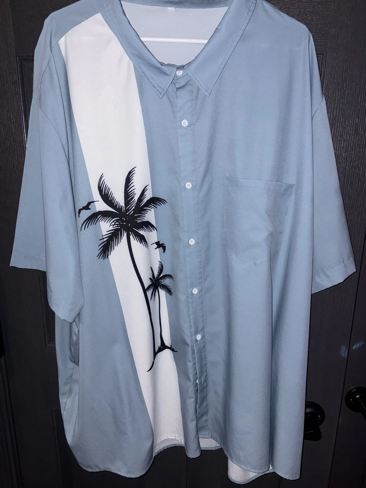 Hawaiian Shirt. Vacation Palm Tree, Short Sleeve Shirt, 6X