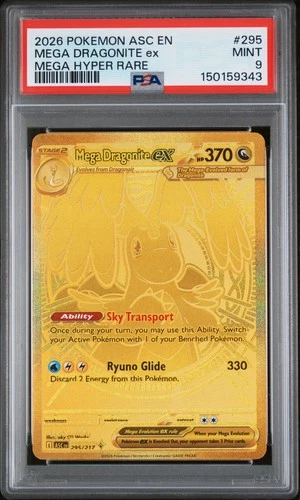 2026 POKEMON ASC EN-ASCENDED HEROES MEGA HYPER RARE #295 MEGA DRAGONITE EX PSA 9