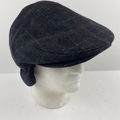 Epoch Hat Co Plaid 100% Wool Newsboy Cap Adult Large Lined Ear/Neck Flap