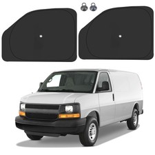 Front Side Window Sun Shade with Suction Cups for 1996-2025 Chevy Express Car...