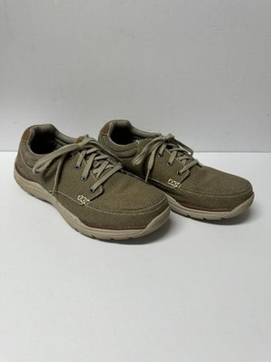 Skechers Relaxed Fit Expected Orman Khaki Canvas Shoes 64695 Men Size 9