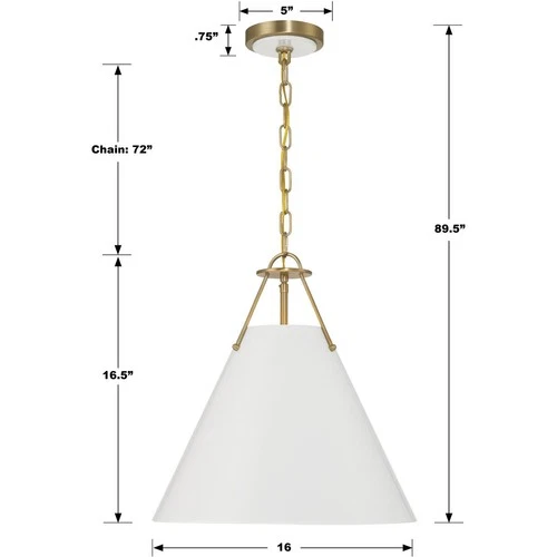 Crystorama XAV-B8305-VG Xavier Pendant Vibrant Gold - Picture 6 of 6